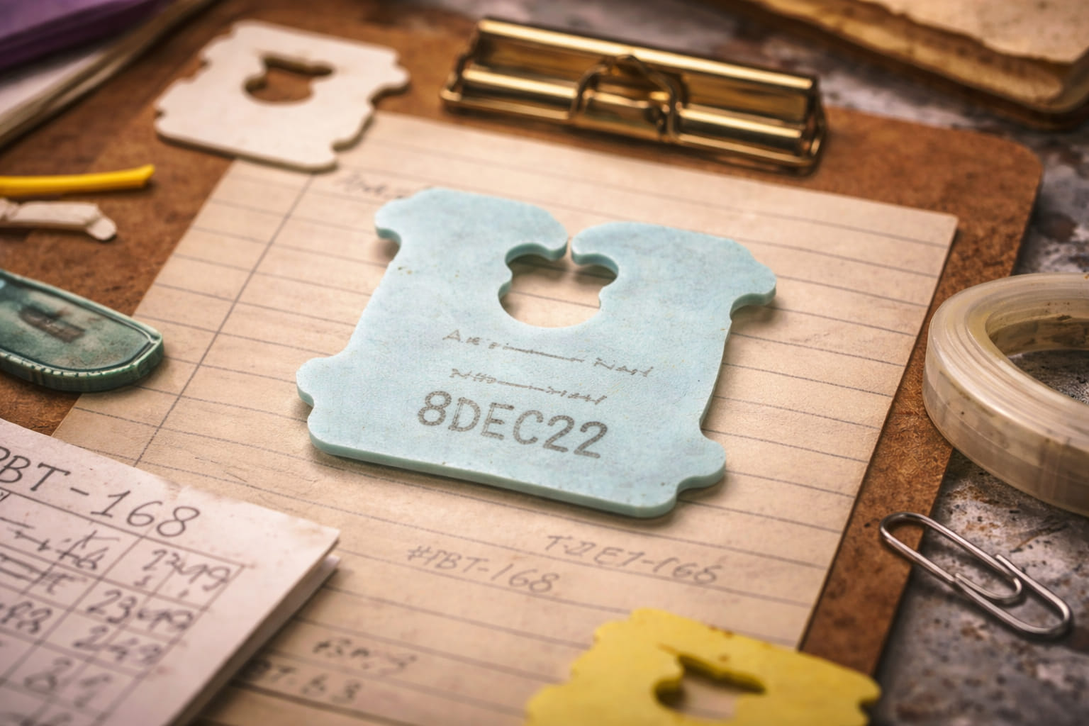 Placeholder image for a pale blue bread tag favorite sample