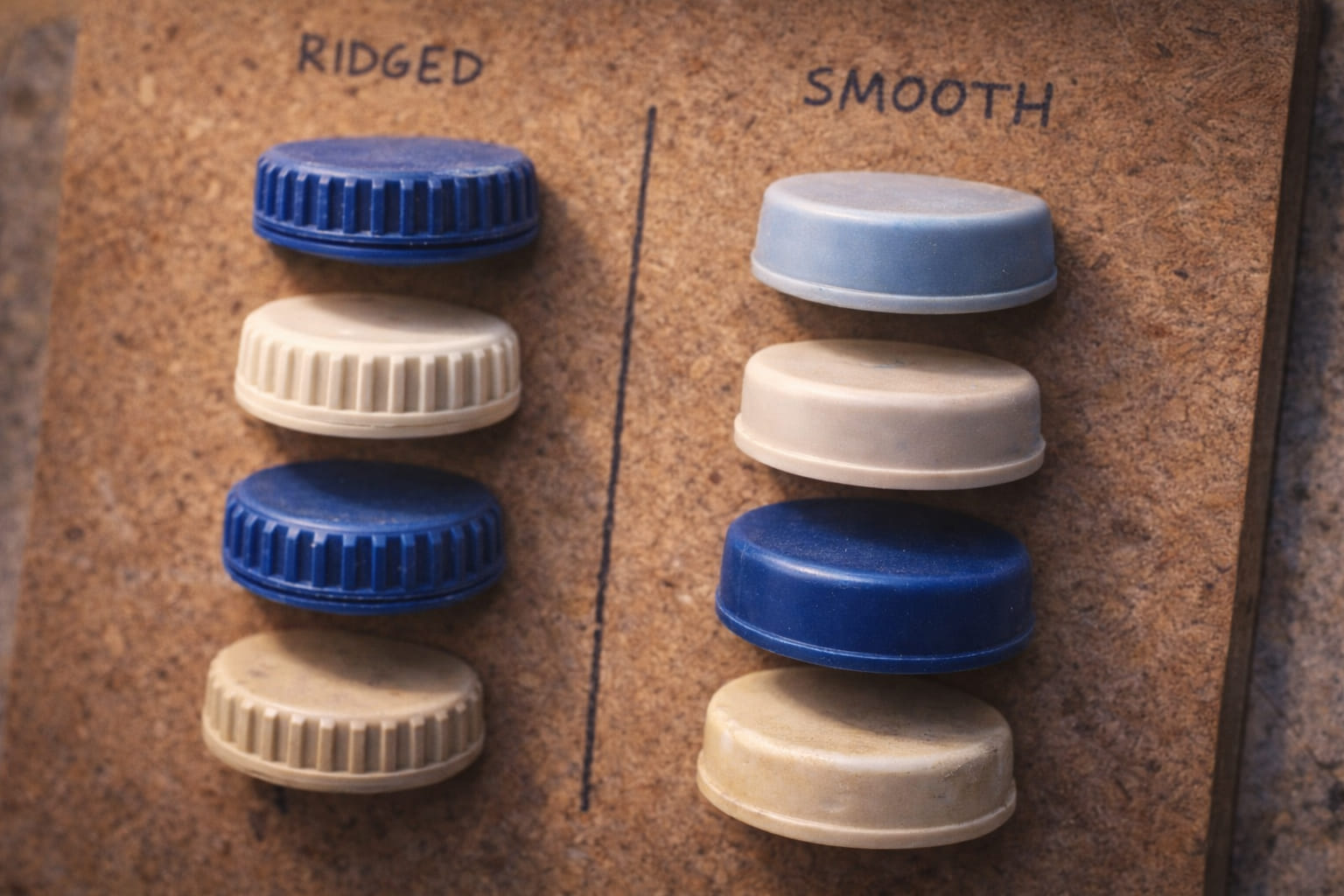 Placeholder image for bottle cap ridge comparison board