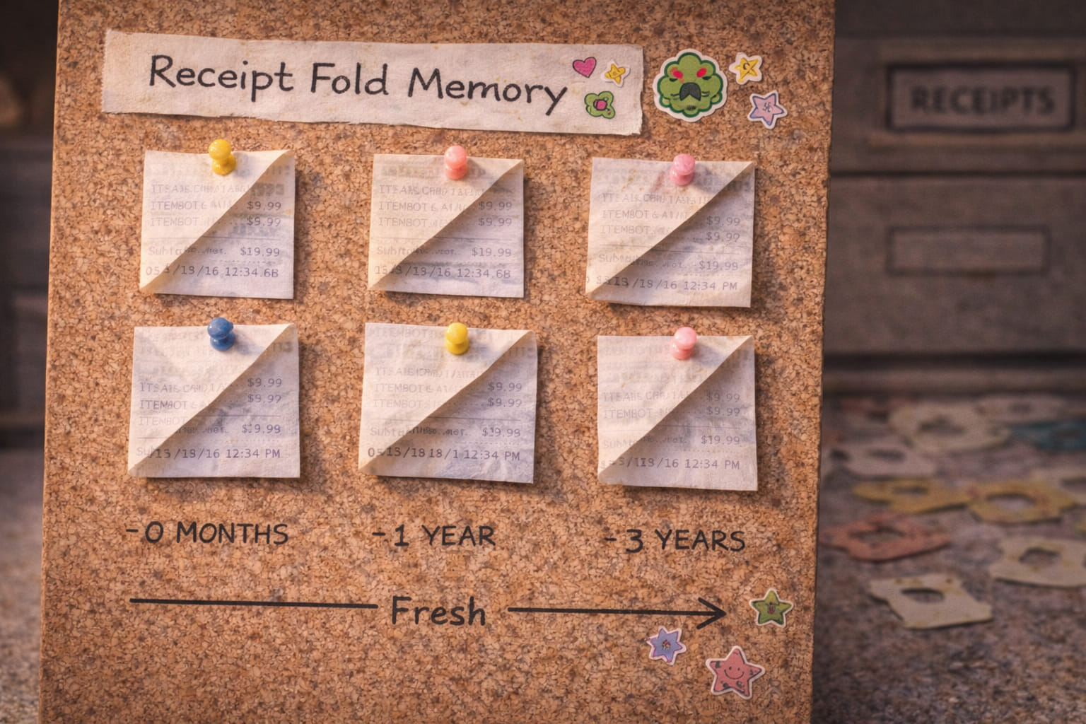 Placeholder image for folded receipt with strong memory