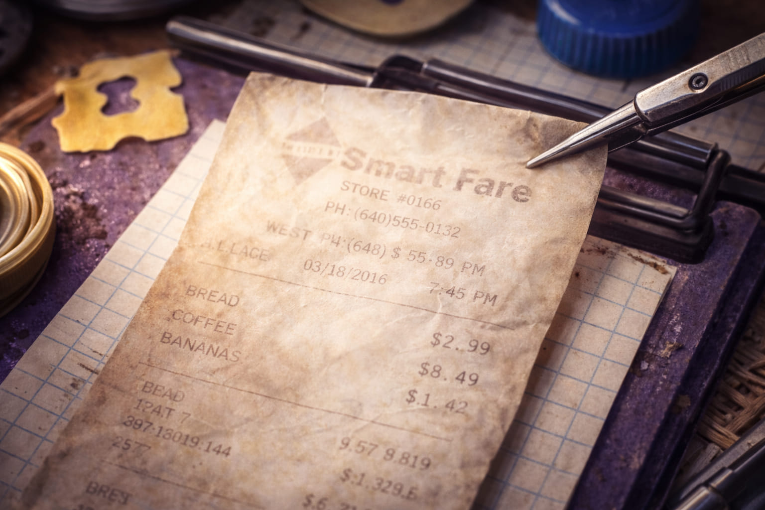 Placeholder image for faded receipt relic