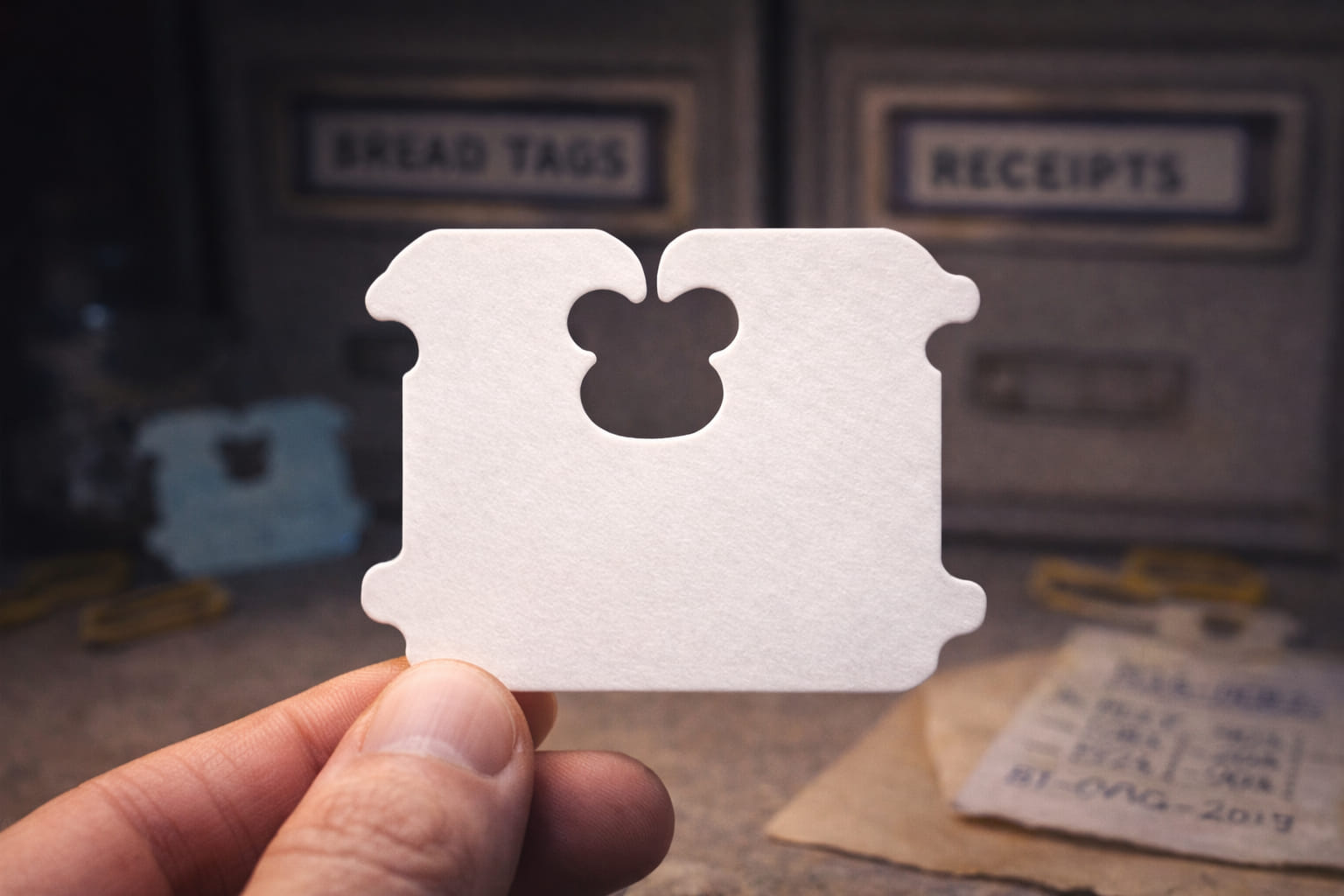 Placeholder image for white bread tag with clean aperture